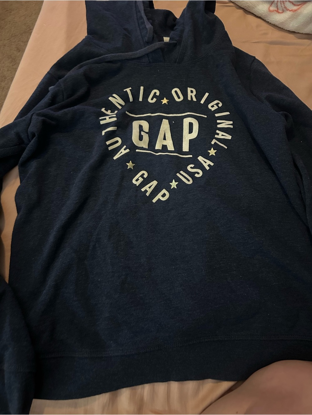 GAP womens medium Navy Blue Logo Hoodie Sweatshirt